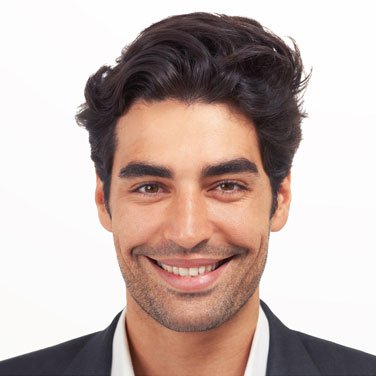 perfil testimonio hombre sonriente